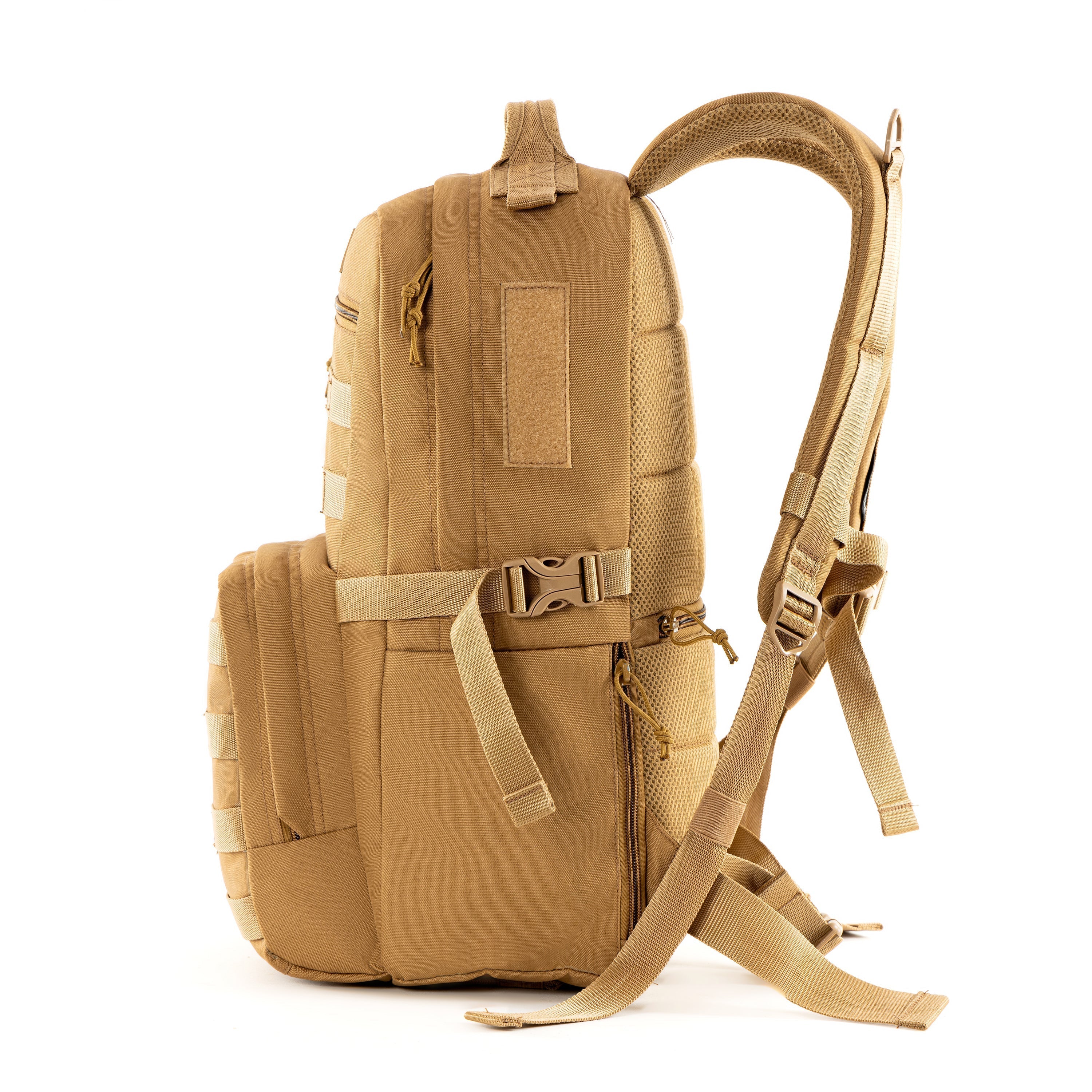 Tripole Captain 25 Litres Tactical Backpack with MOLLE Webbing and Carabiner Khaki
