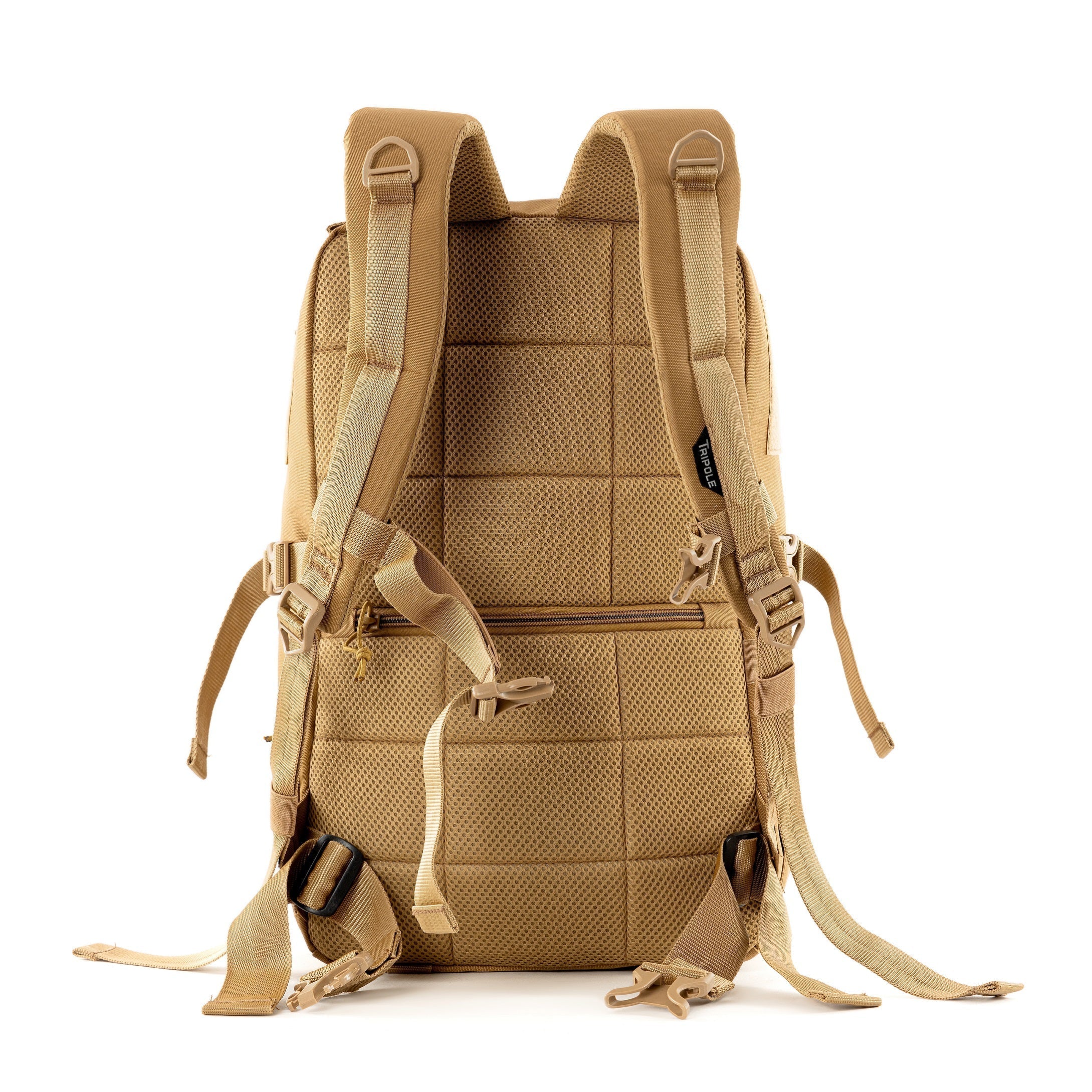 Tripole Captain 25 Litres Tactical Backpack with MOLLE Webbing and Carabiner Khaki