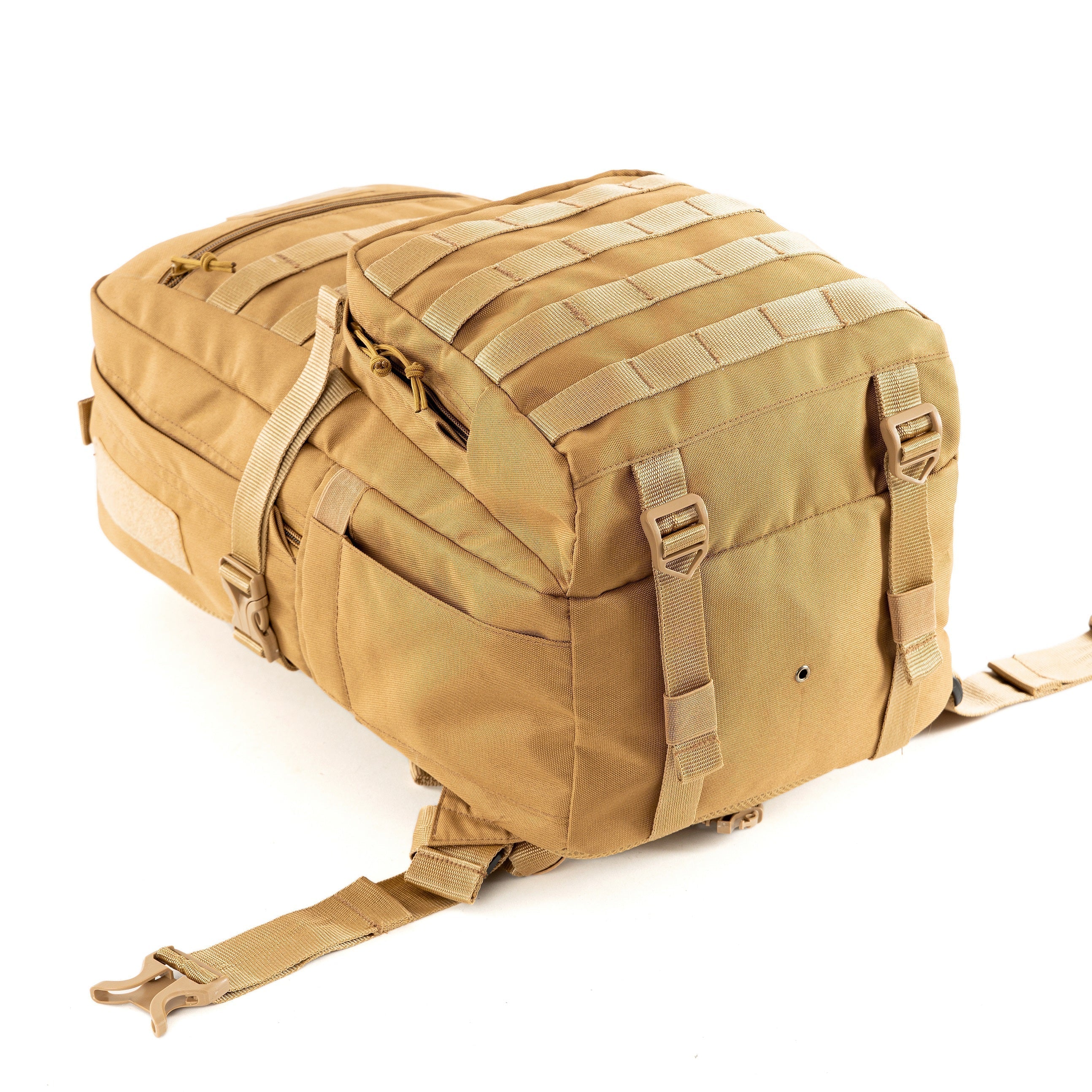 Tripole Captain 25 Litres Tactical Backpack with MOLLE Webbing and Carabiner Khaki