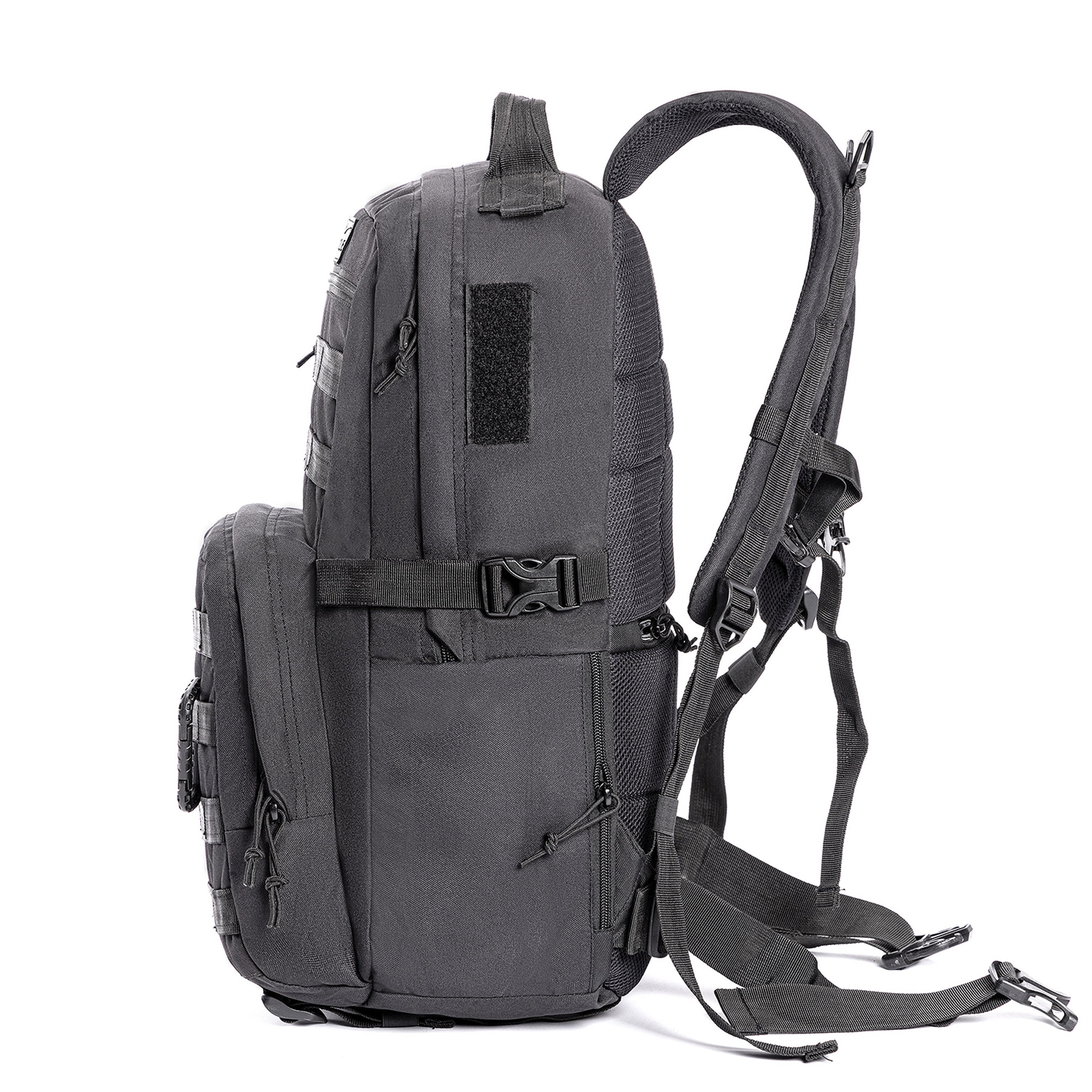 Tripole Captain 25 Litres Tactical Backpack with MOLLE Webbing and Carabiner Black