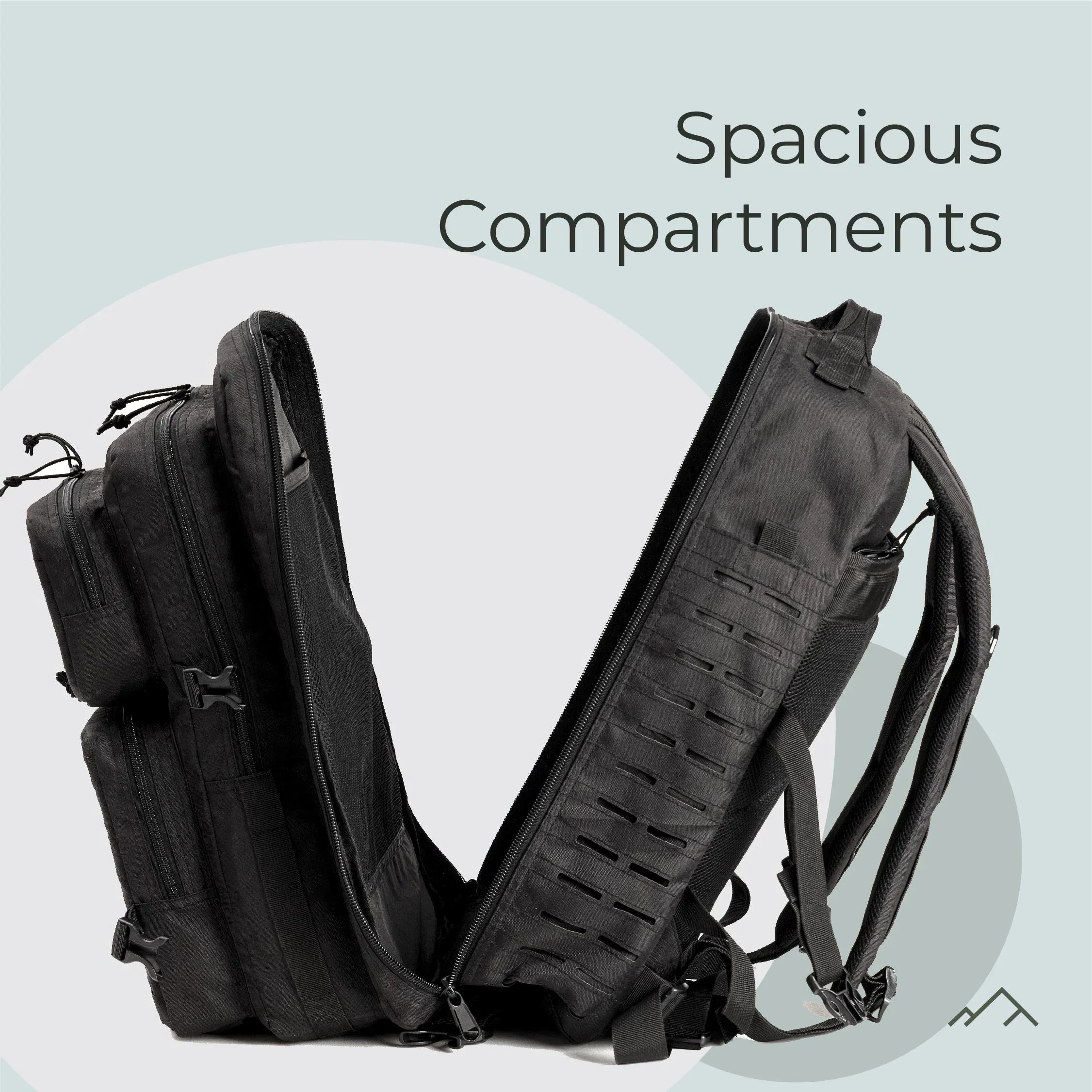 Tripole Force Plus Tactical Army 50 Litre Bag & Backpack with Laser-cut MOLLE Black | 3 Year Warranty