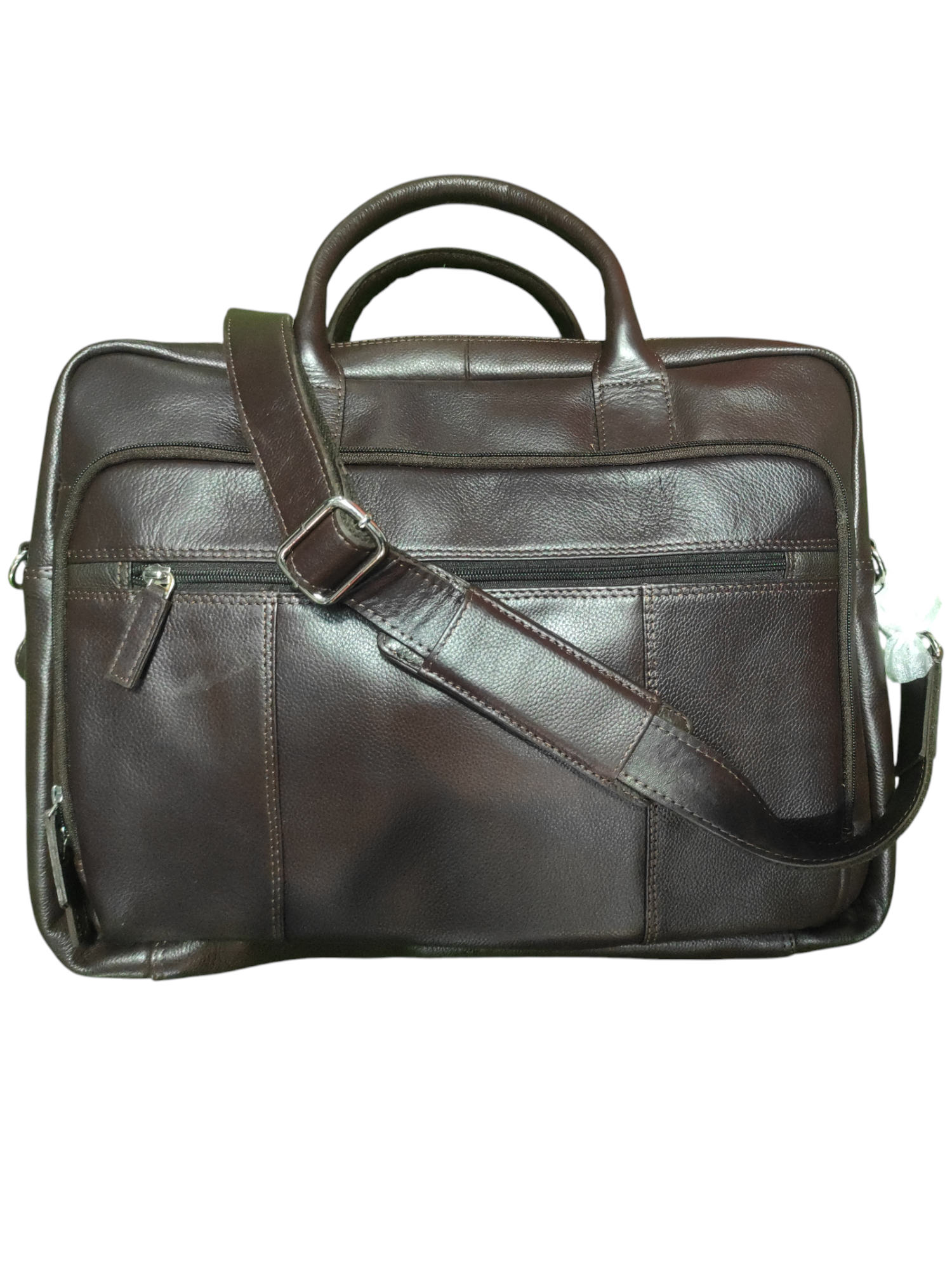 JBS Unisex Coffee Leather Laptop Bag