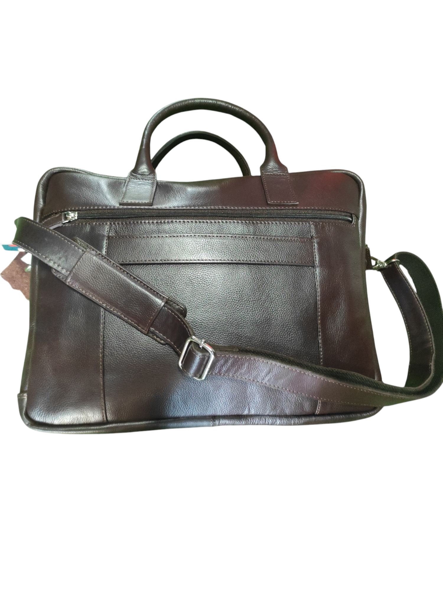 JBS Unisex Coffee Leather Laptop Bag