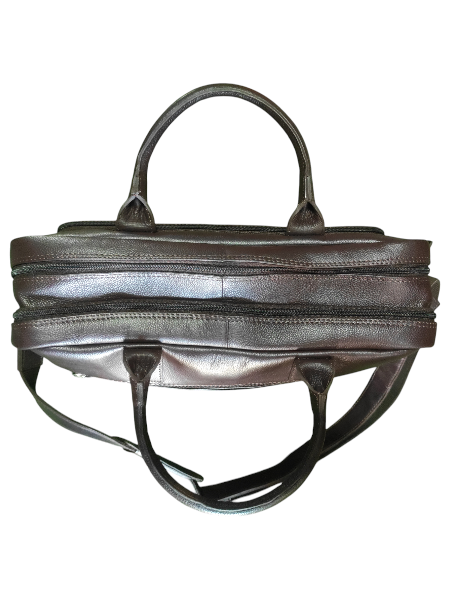 JBS Unisex Coffee Leather Laptop Bag