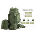 Tripole Colonel Metal Frame Rucksack with Detachable Bag & Rain Cover for Trekking & Travelling | Men & Women | 3 Year Warranty | Army Green | 95 Litre