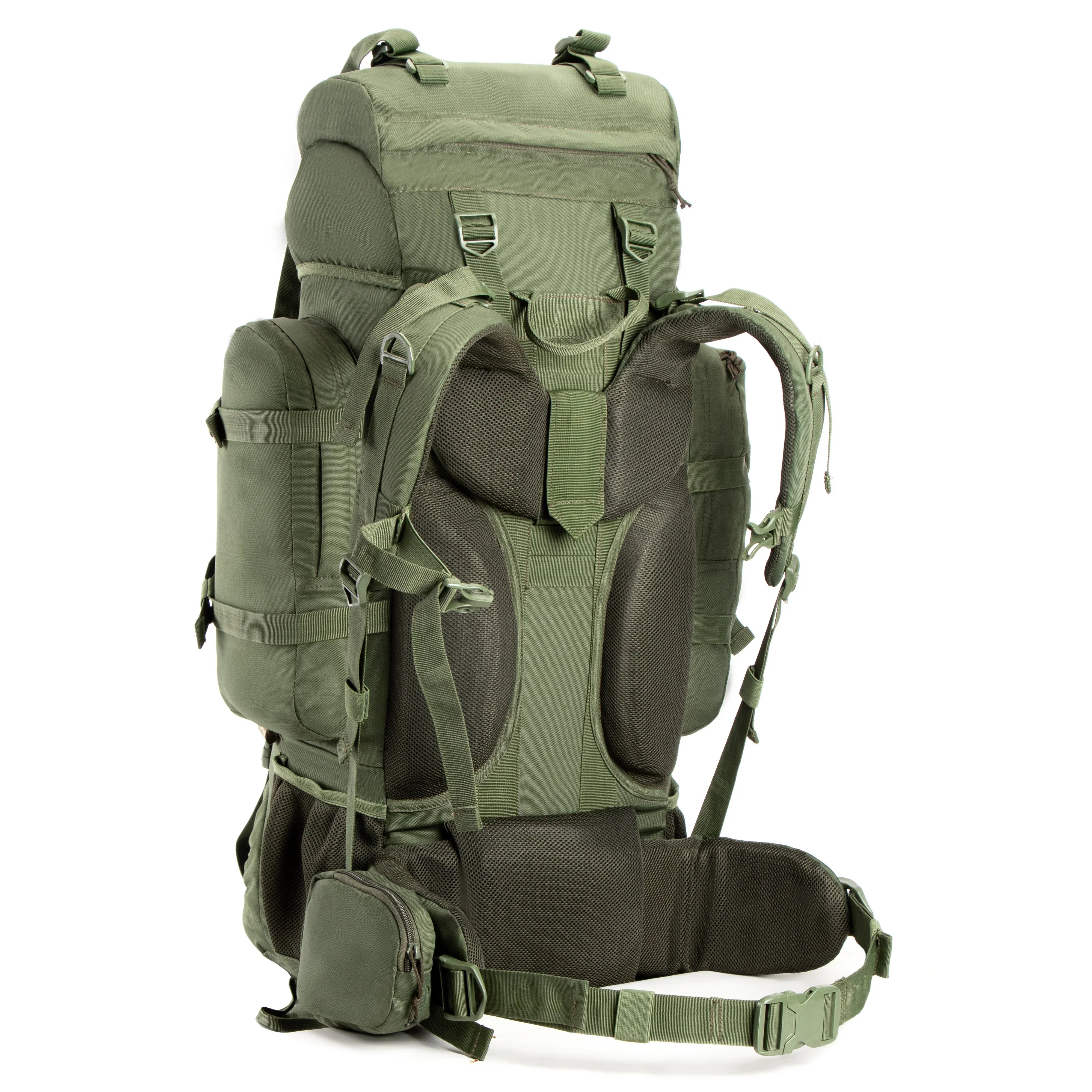 Tripole Colonel Metal Frame Rucksack with Detachable Bag & Rain Cover for Trekking & Travelling | Men & Women | 3 Year Warranty | Army Green | 95 Litre