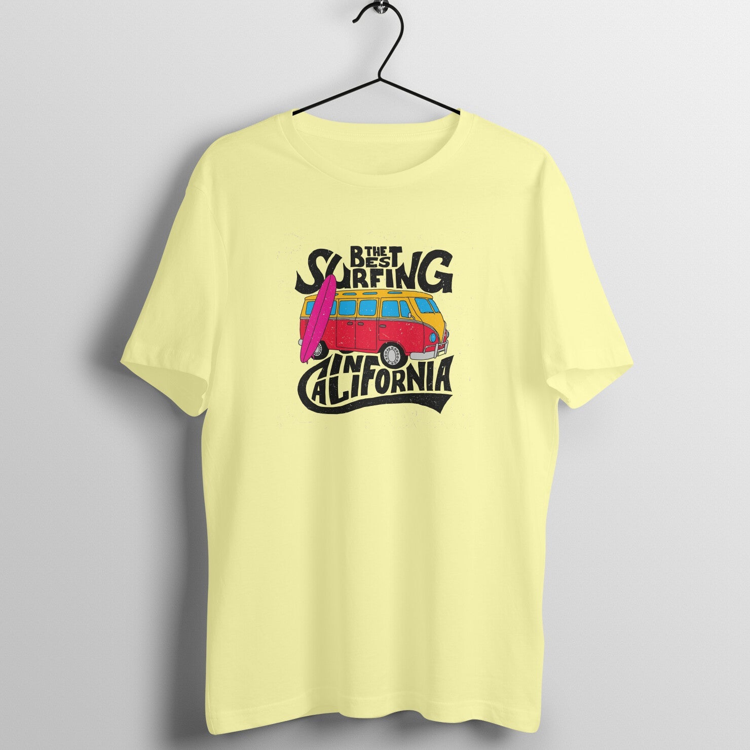 SIRIMIRI California Surfing Design Round Neck T-shirt