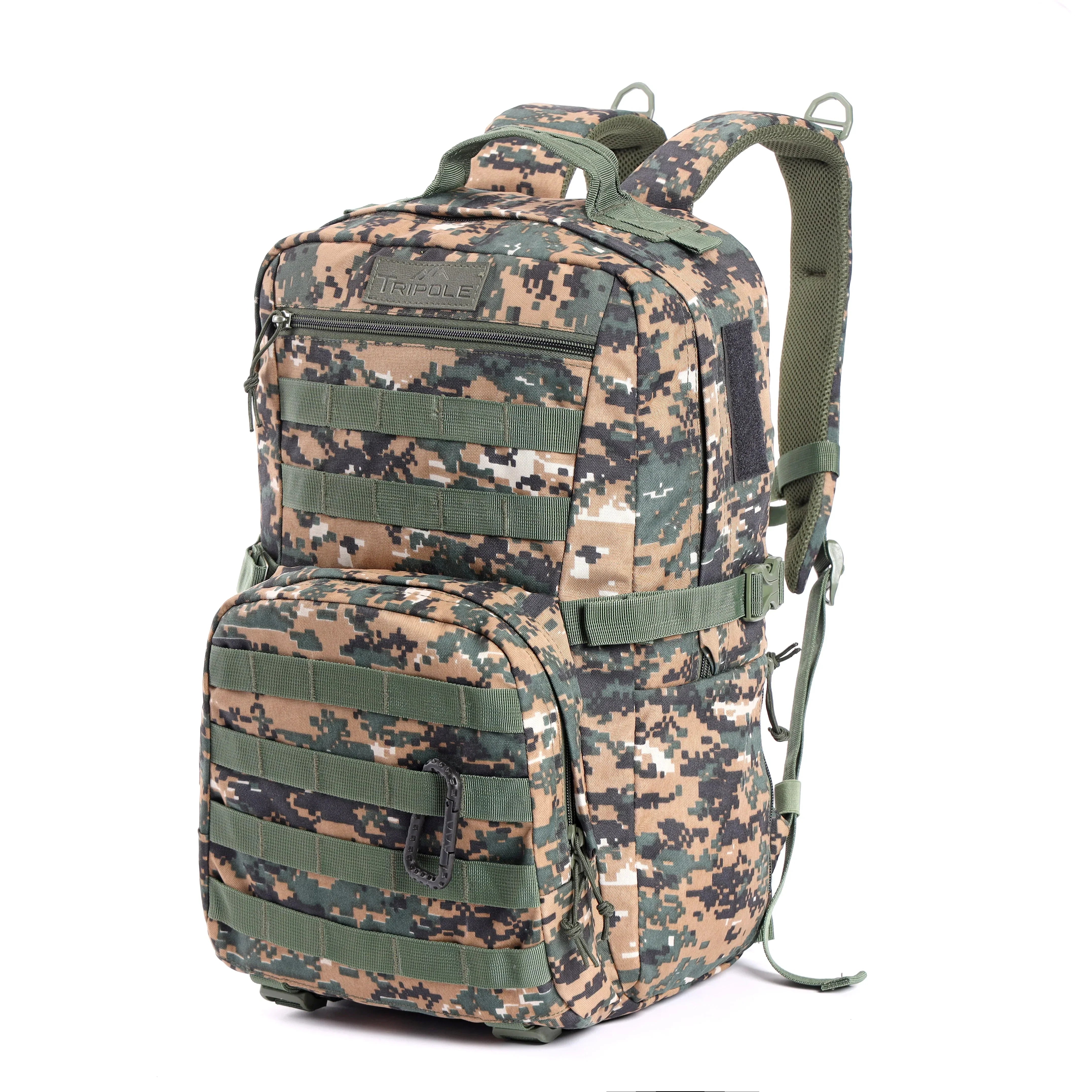 Tripole Captain 25 Litres Tactical Backpack with MOLLE Webbing and Carabiner  Digital Camouflage
