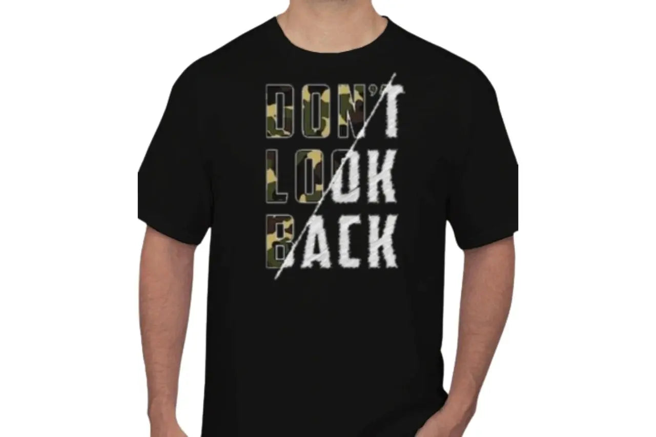 iLogo Don't look back design Round Neck T-shirt