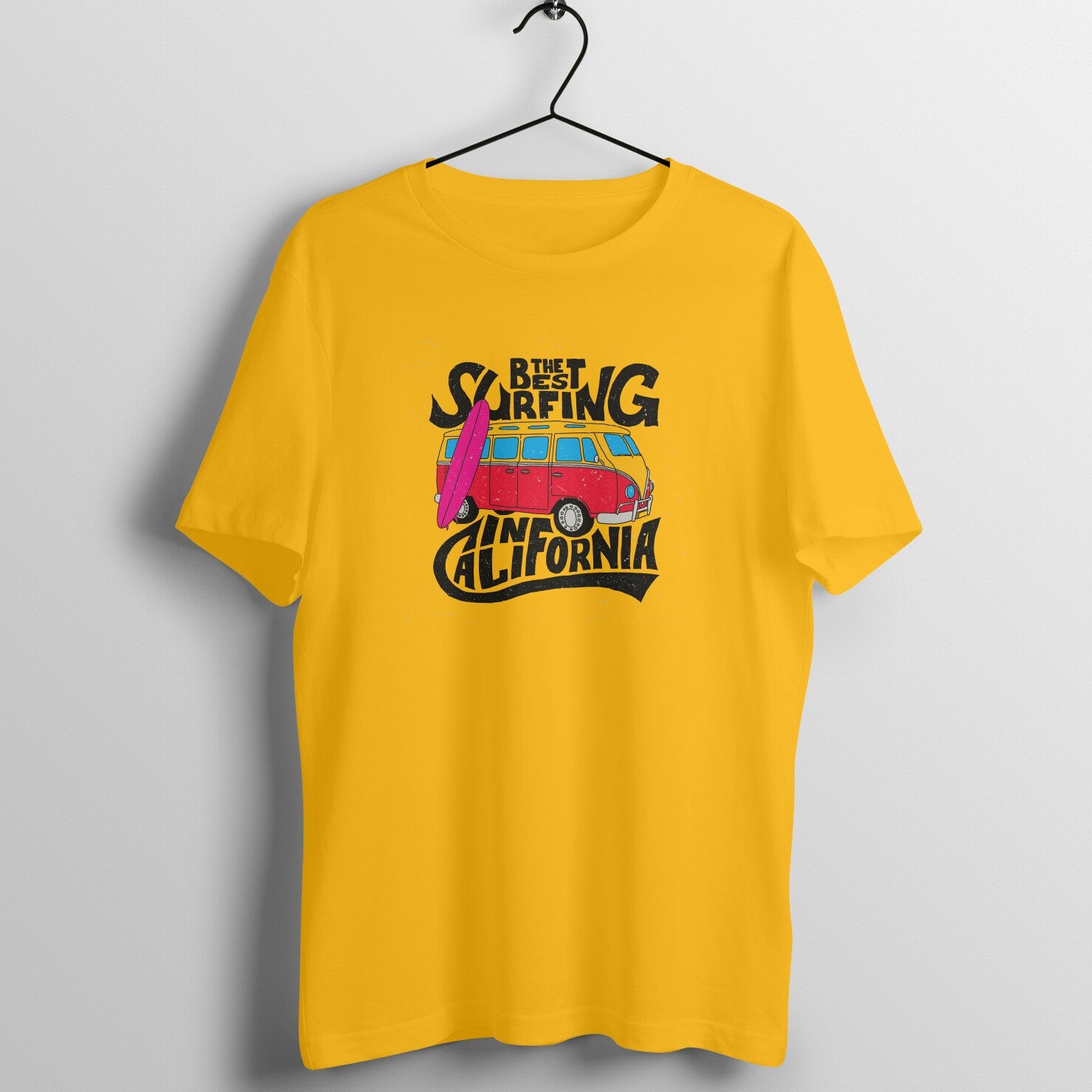 SIRIMIRI California Surfing Design Round Neck T-shirt
