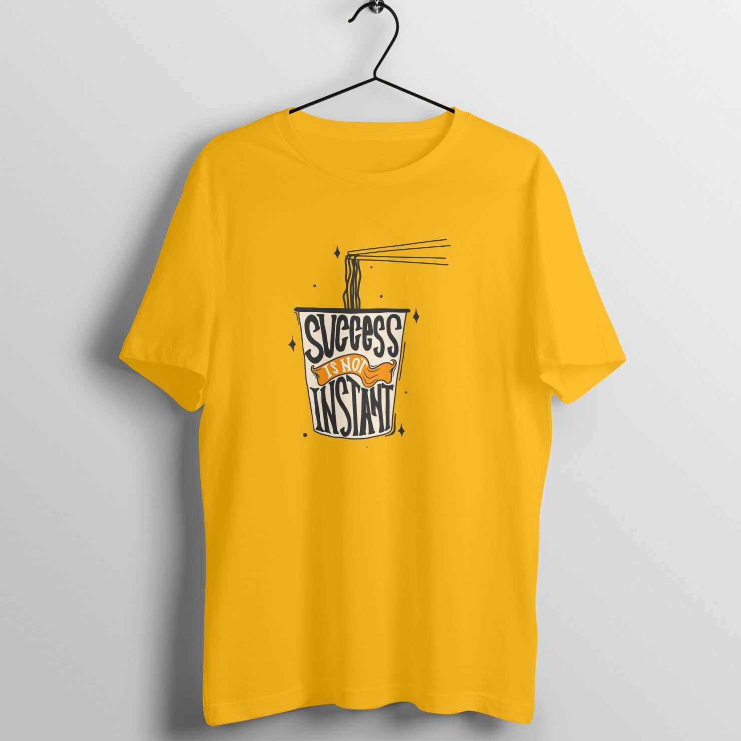 SIRIMIRI Succeess is not instant Design Round Neck T-shirt