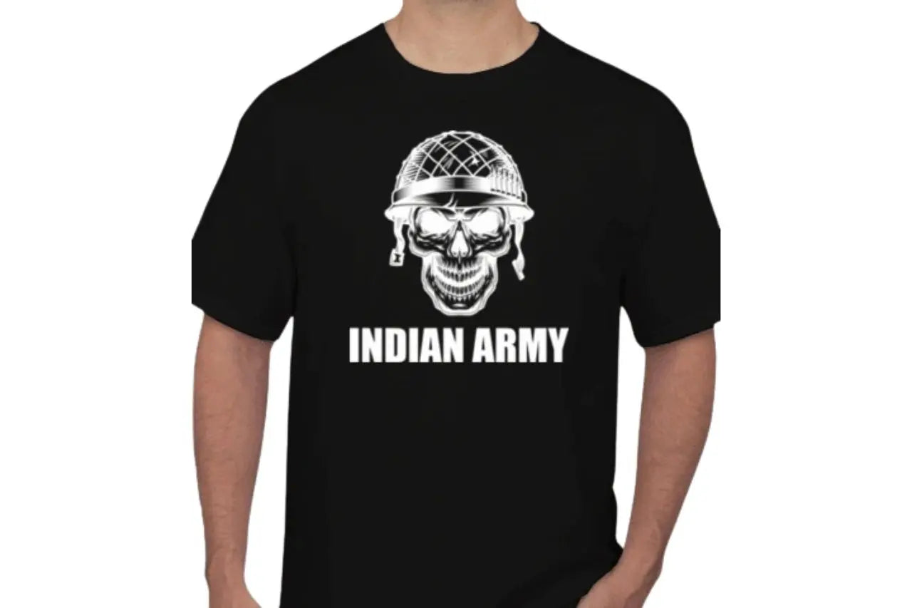 iLogo Indian Army Skull Round Neck T-shirt
