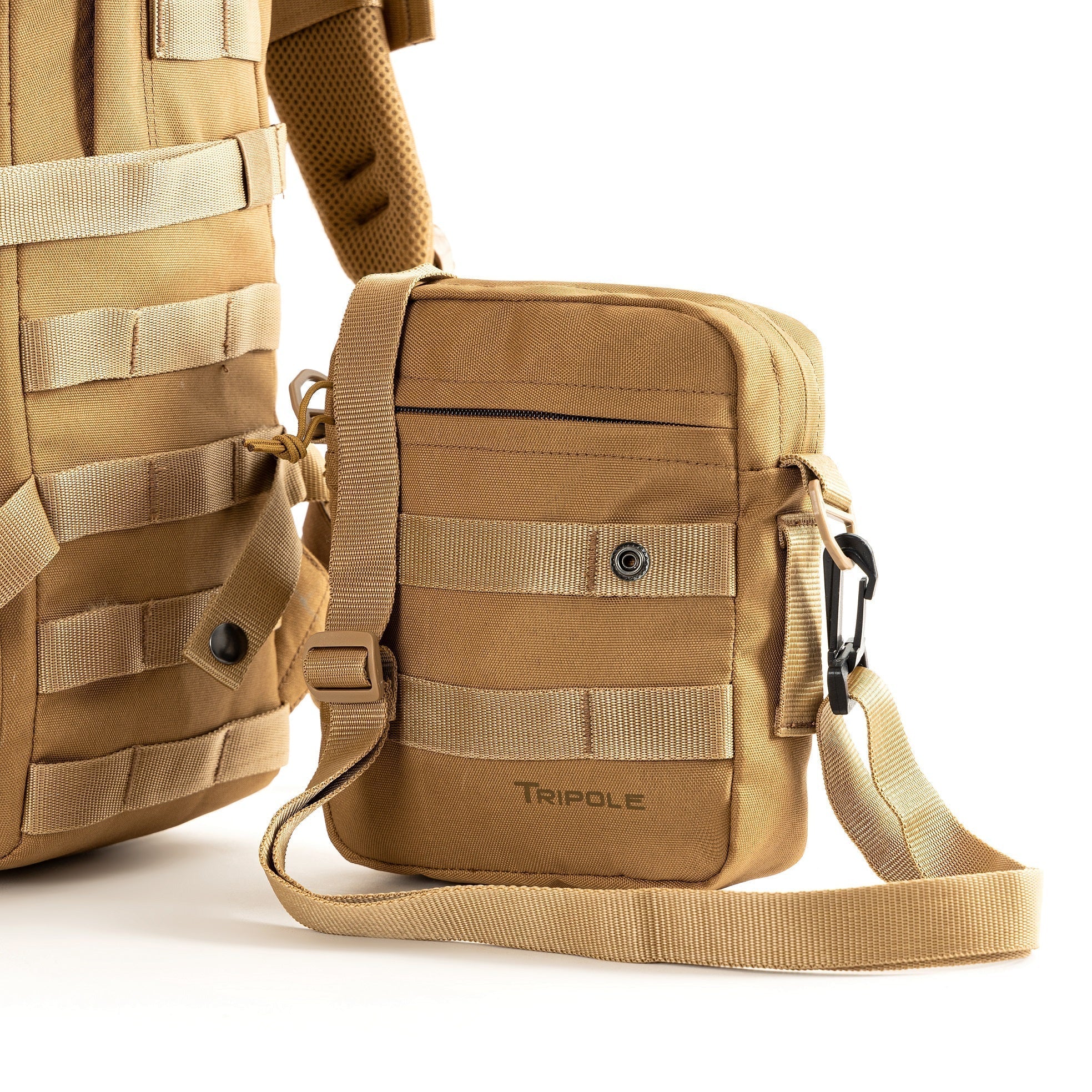 Tripole Alfa 45 Litres Military Tactical Backpack and Rucksack with Detachable Sling Bag Khaki | Rain Cover | 3 Year Warranty