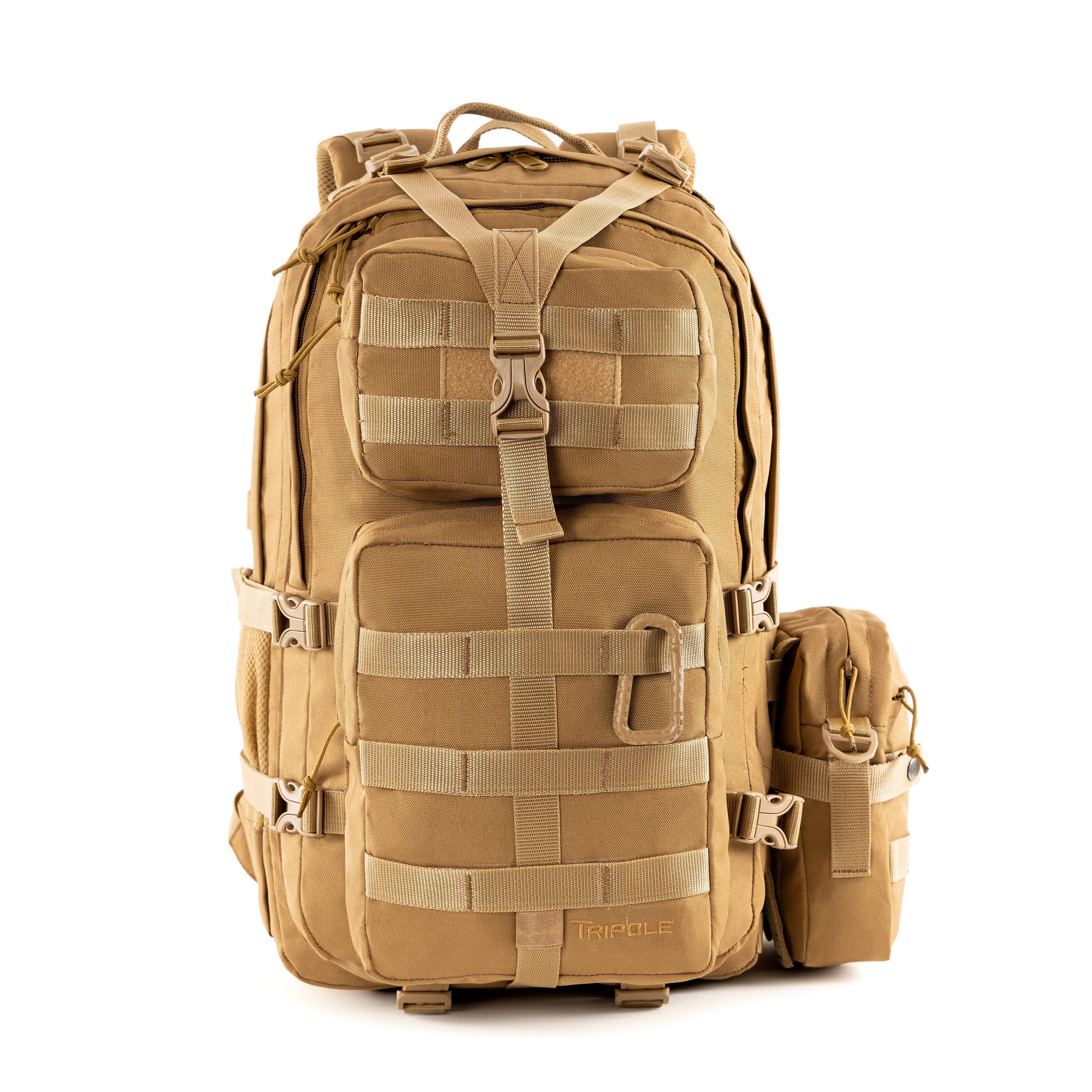 Tripole Alfa 45 Litres Military Tactical Backpack and Rucksack with Detachable Sling Bag Khaki | Rain Cover | 3 Year Warranty