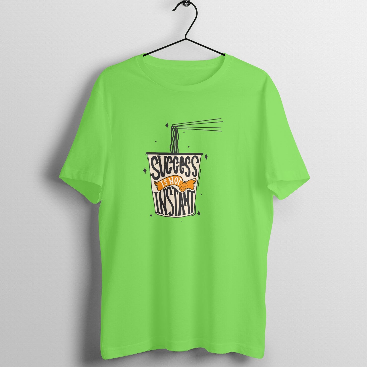 SIRIMIRI Succeess is not instant Design Round Neck T-shirt