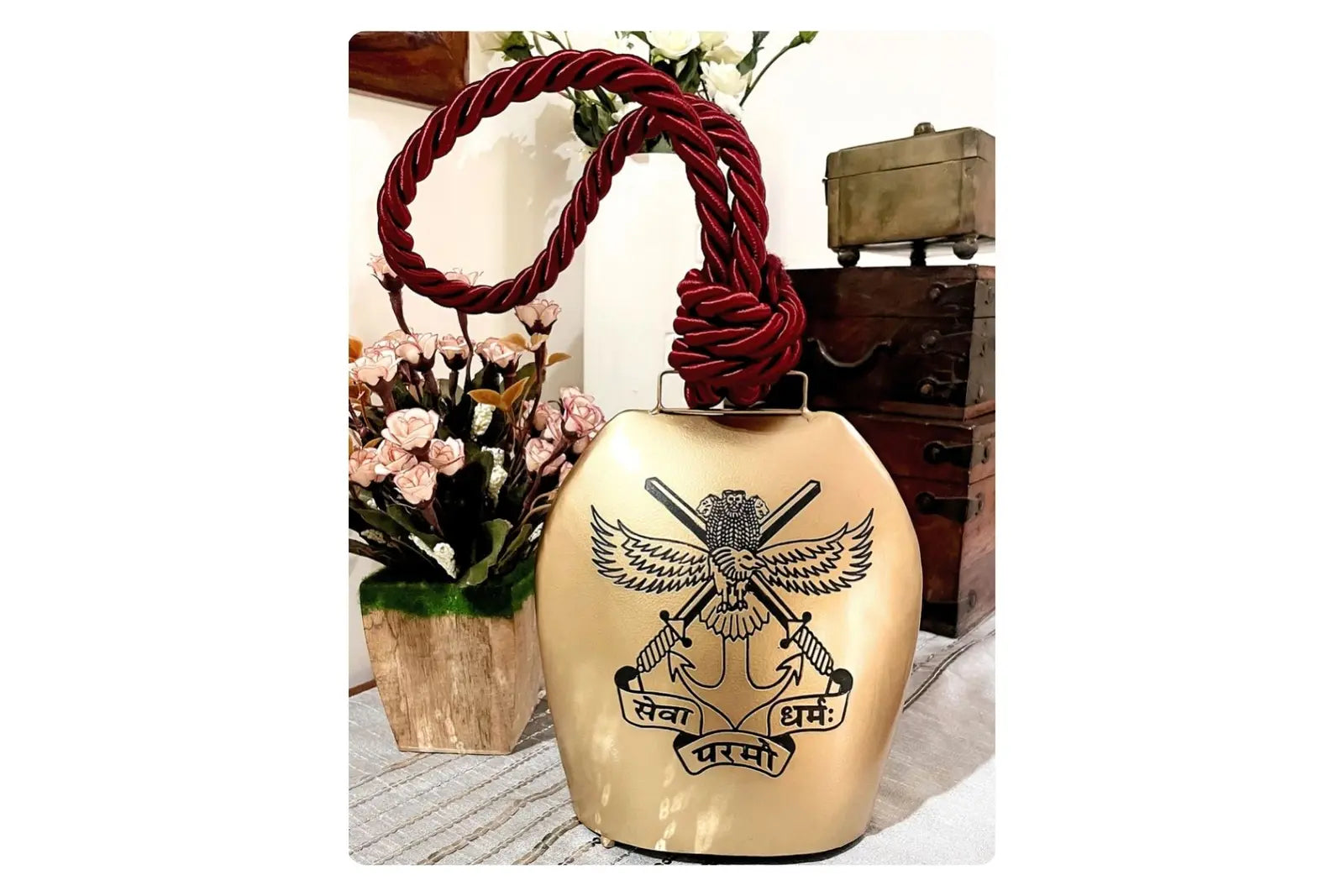 NDA Decorative Cow Bell with Maroon Rope