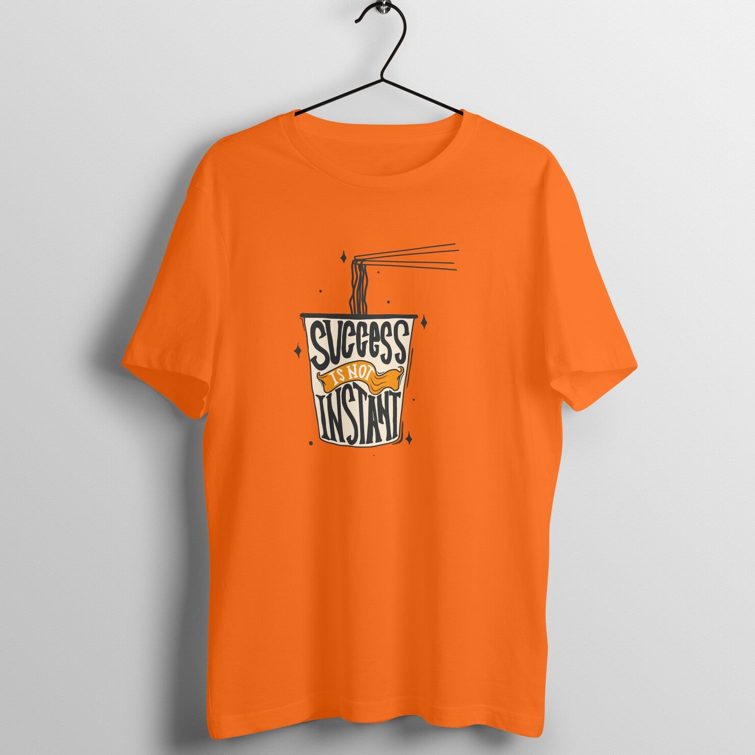 SIRIMIRI Succeess is not instant Design Round Neck T-shirt