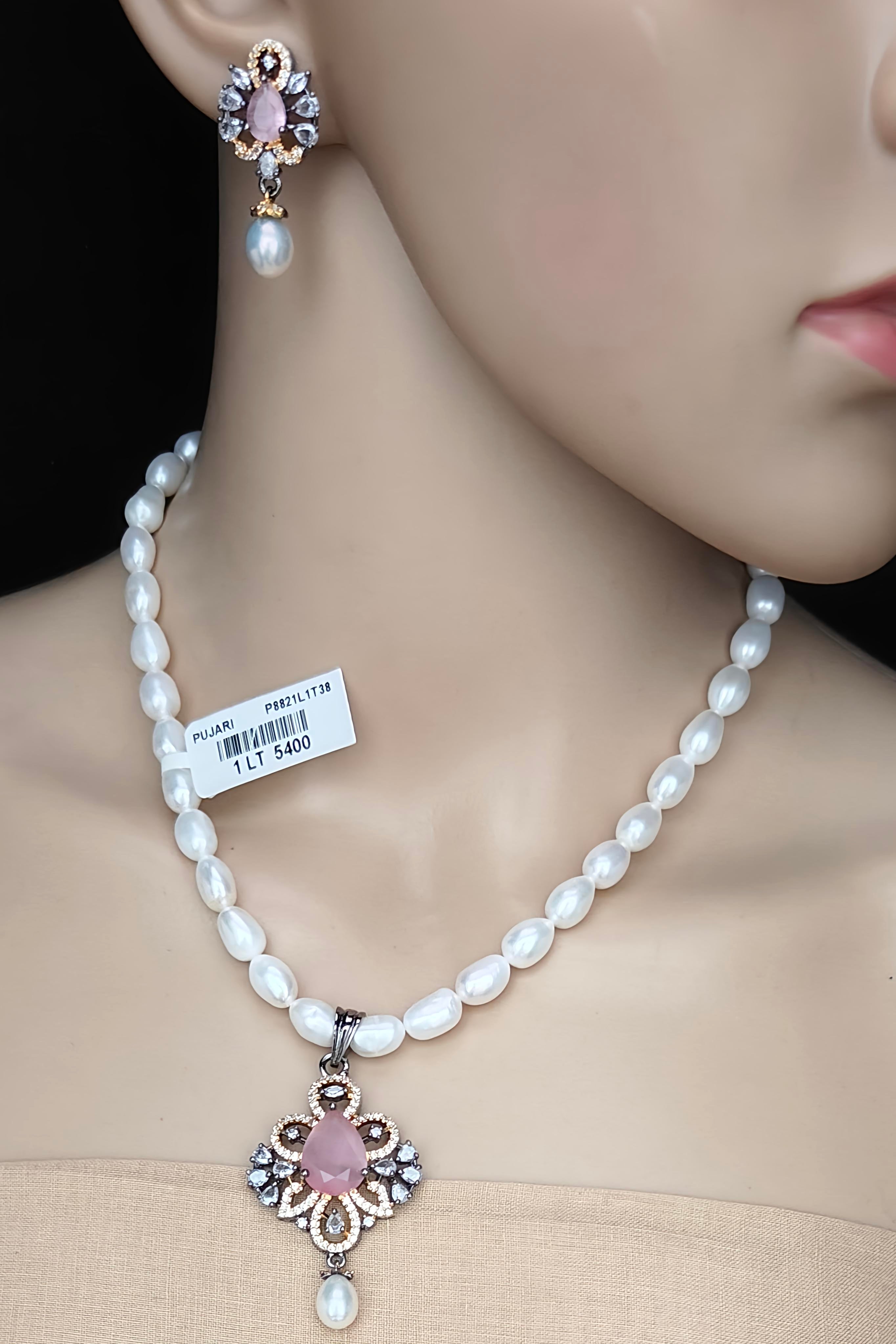 PUJARI PEARLS-FRESH WATER PEARLS- P8821L1T38