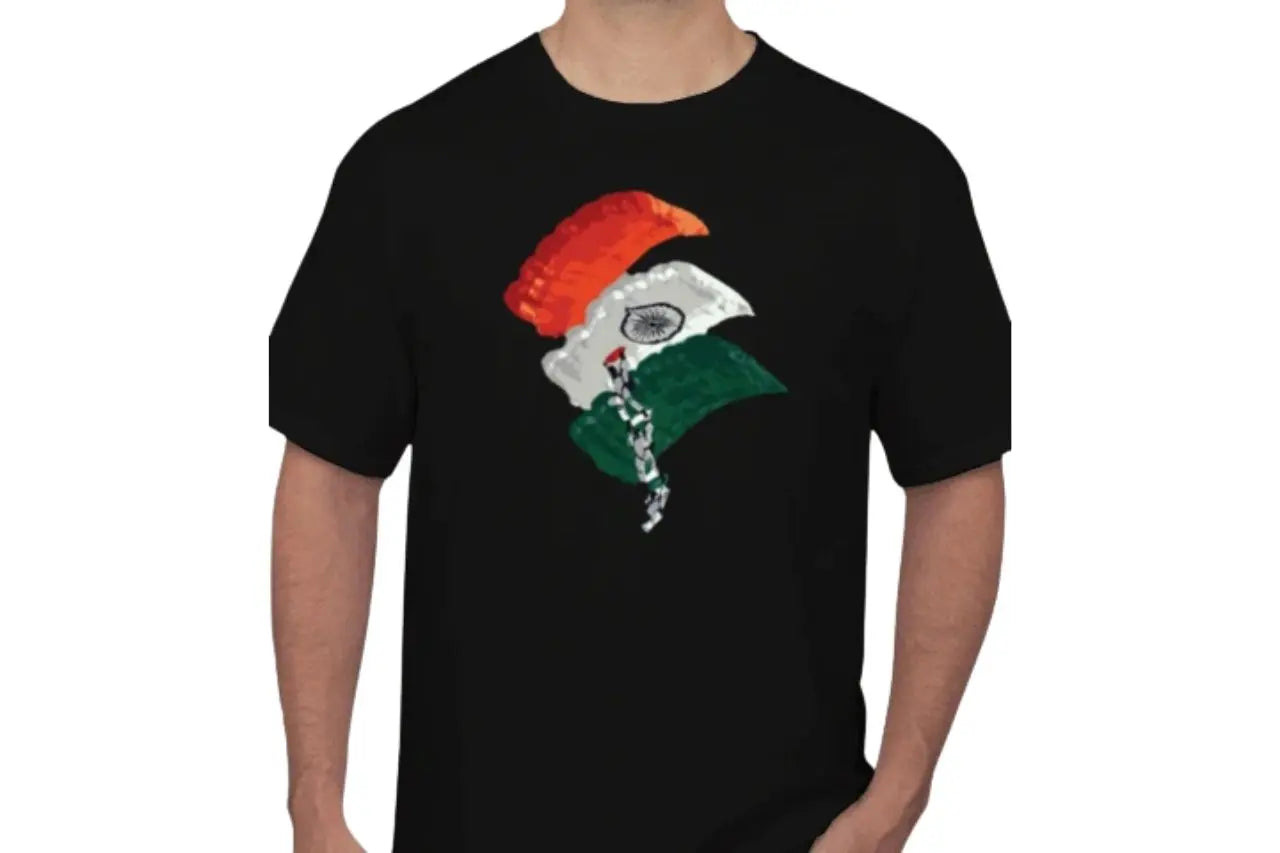 iLogo Paratrooper Design Round Neck T-shirt