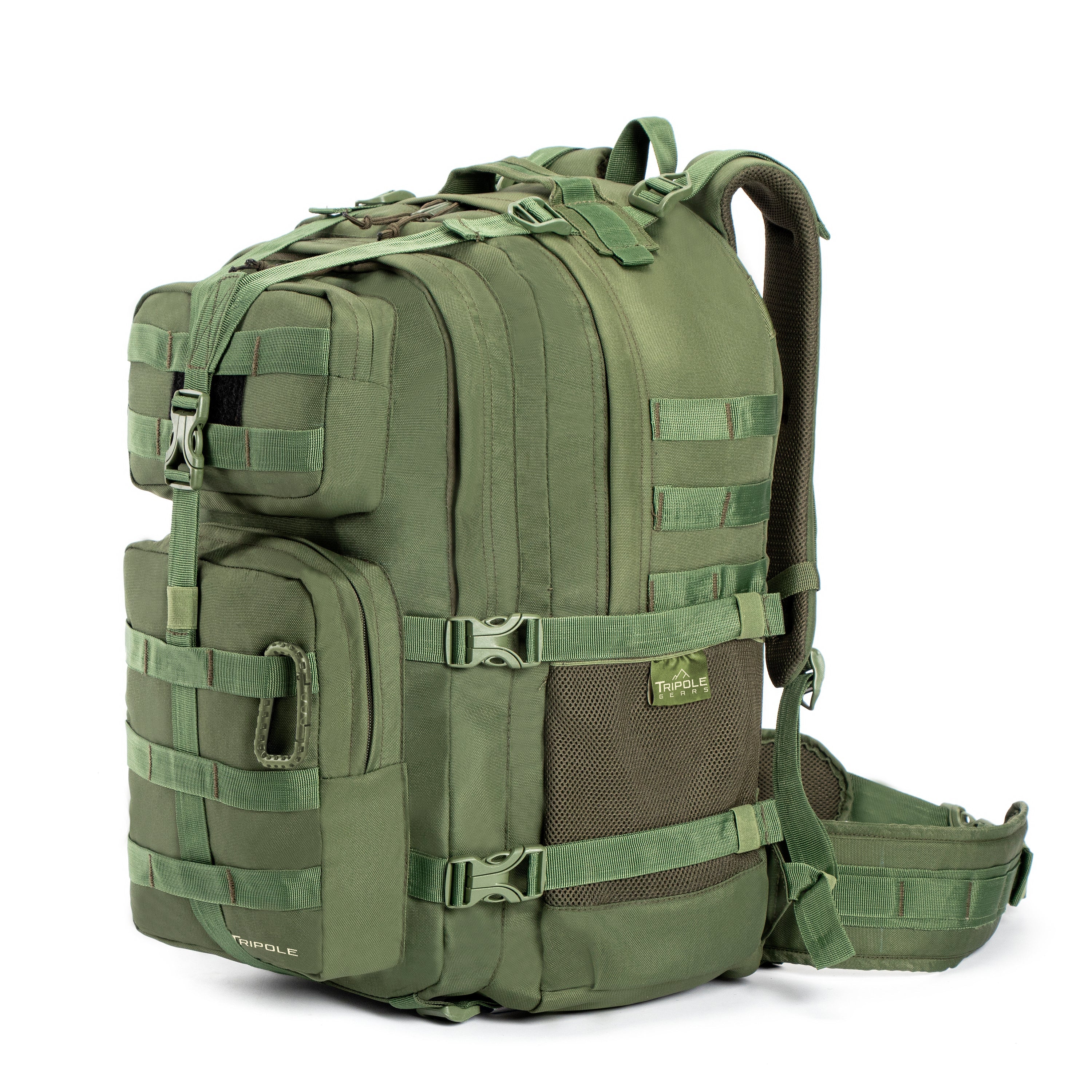 Tripole Alfa 45 Litres Military Tactical Backpack and Rucksack with Detachable Sling Bag Army Green | Rain Cover | 3 Year Warranty