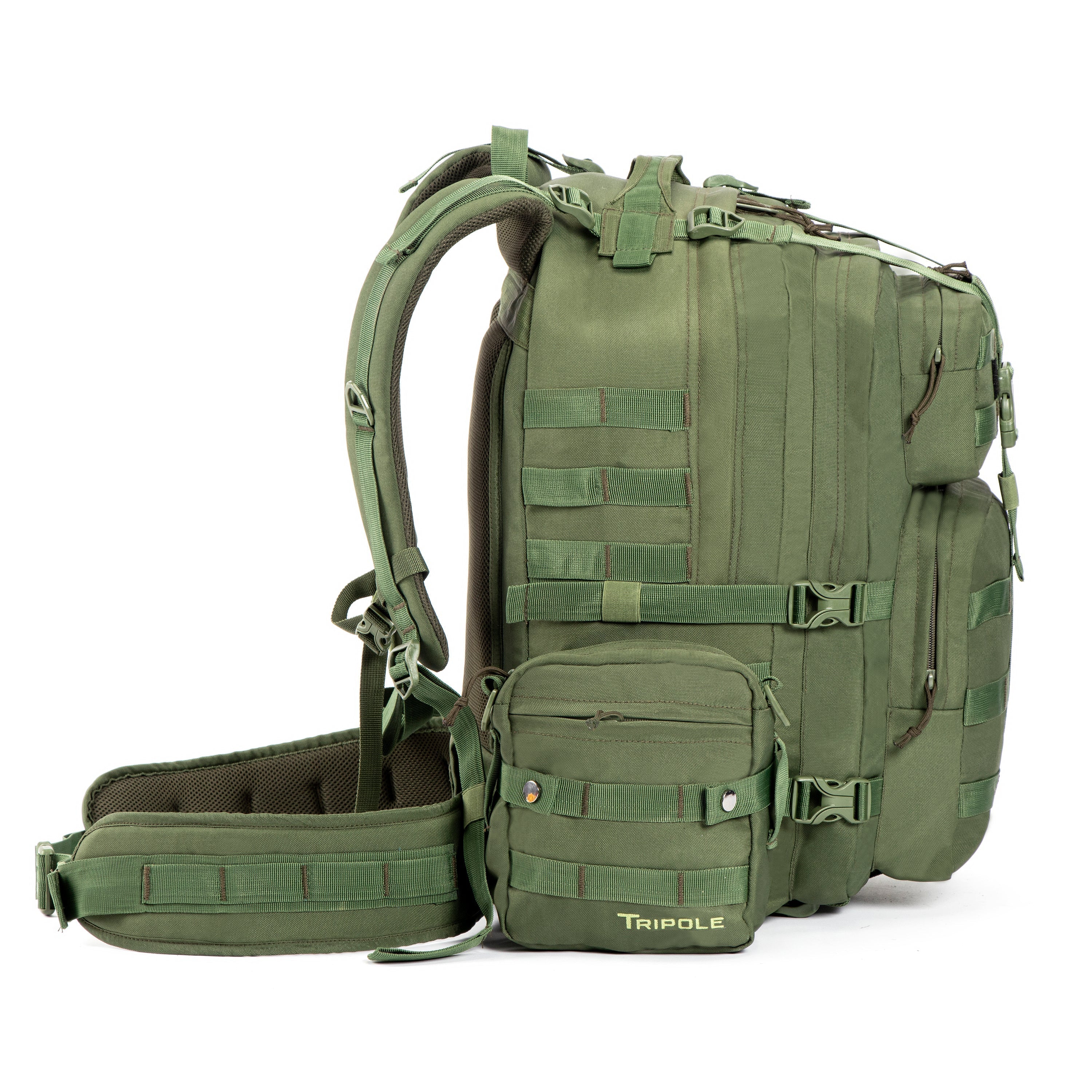 Tripole Alfa 45 Litres Military Tactical Backpack and Rucksack with Detachable Sling Bag Army Green | Rain Cover | 3 Year Warranty