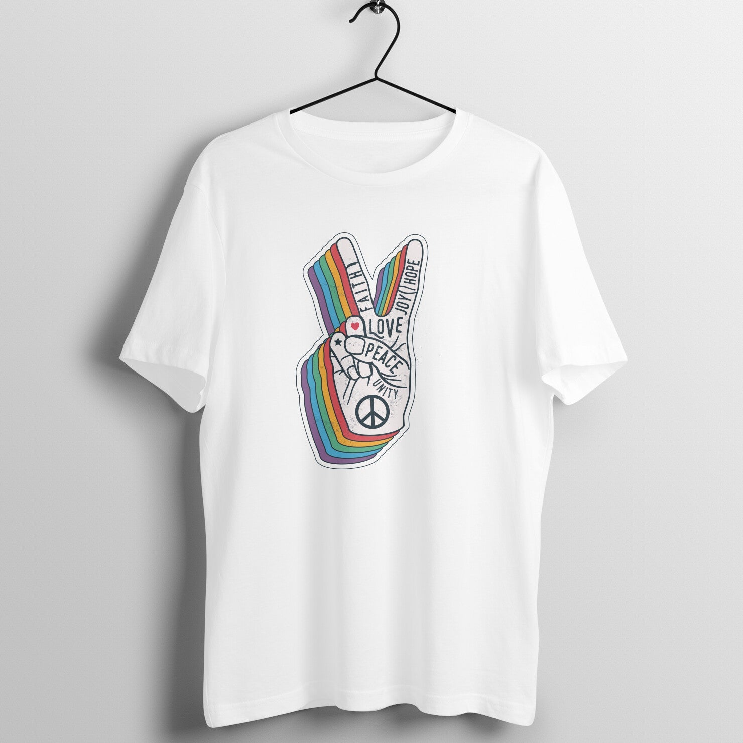 SIRIMIRI Peace Design Round Neck T-shirt