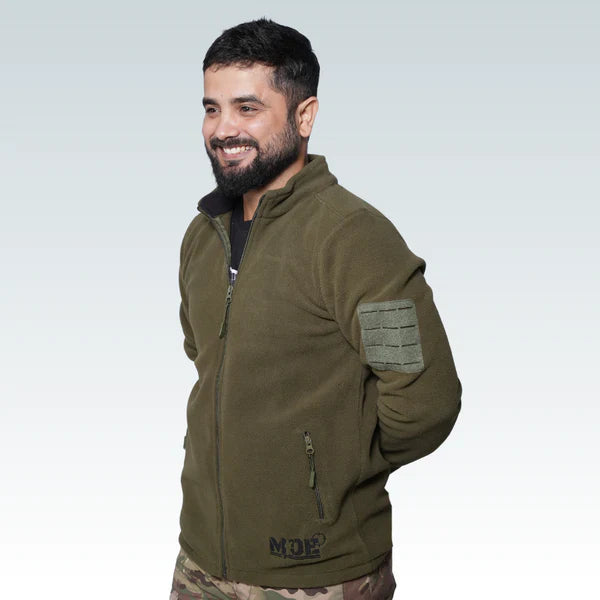 MDE Fleece Full Zipper Olive Jacket