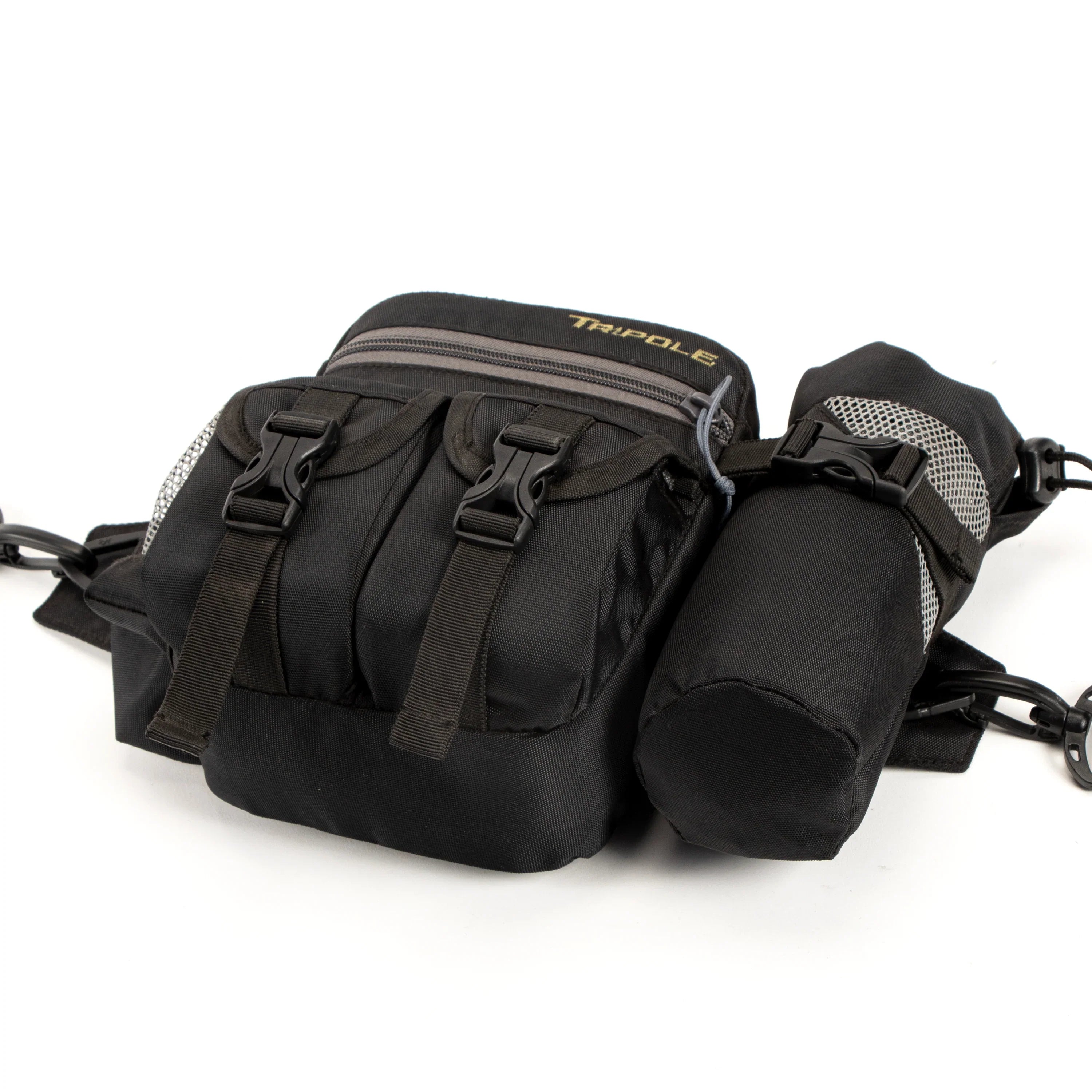 Tripole Waist Pack with Detachable Bottle Holder - Multi-Utility Waist and Sling Bag for Hiking, Cycling, and Backpacking Black