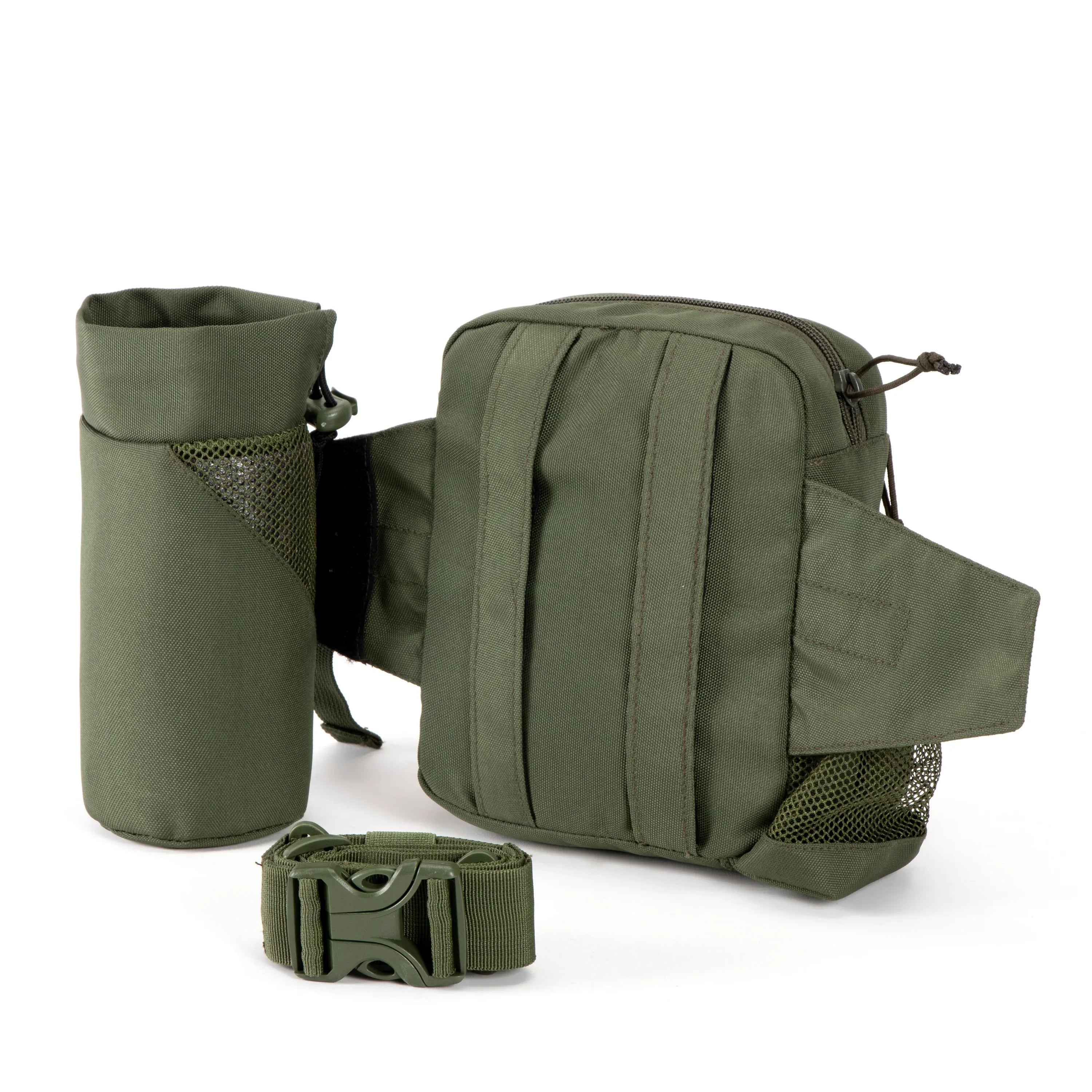 Tripole Waist Pack with Detachable Bottle Holder - Multi-Utility Waist and Sling Bag for Hiking, Cycling, and Backpacking Army Green