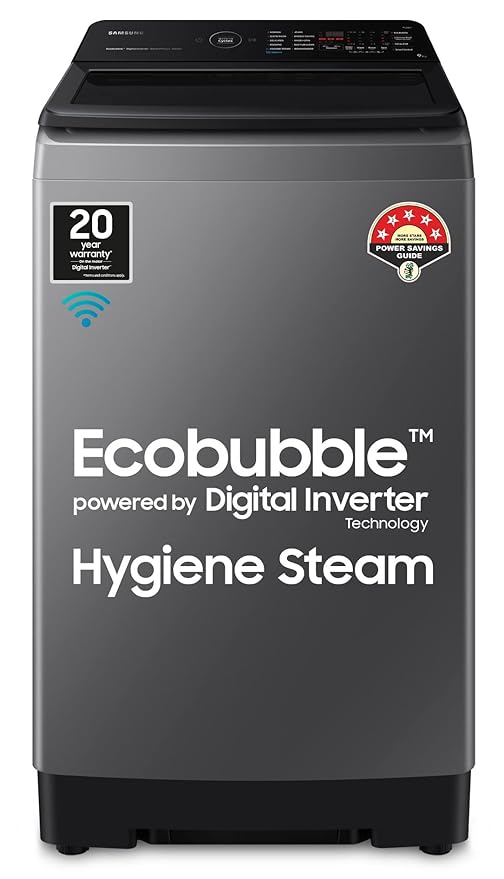 Samsung 9.0 kg Ecobubble™ Top Load Washing Machine with Wi-Fi Connectivity, WA90BG4542BD